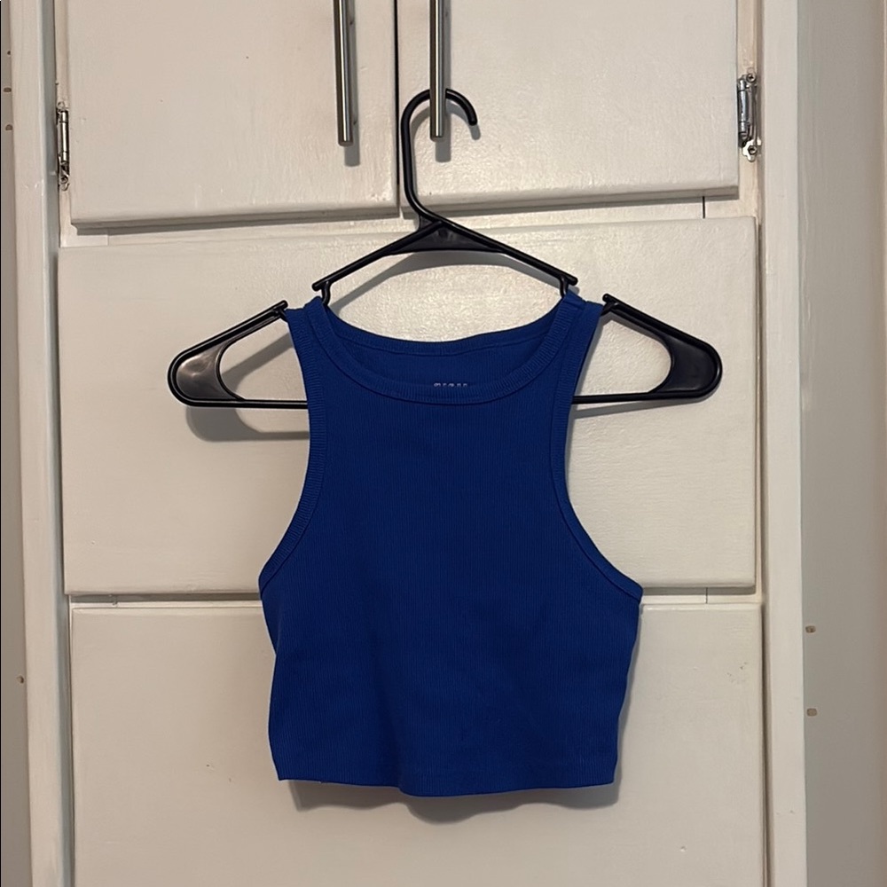 Blue Women's Crop Tank Top